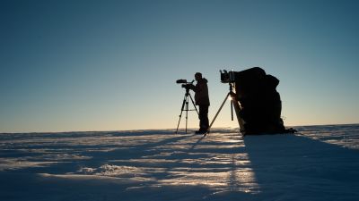 Taking pictures and filming on the ice
