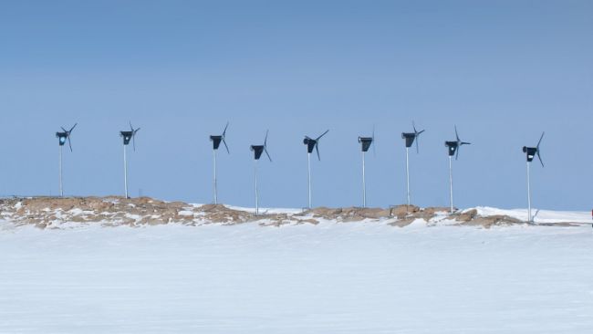 Nine Wind Turbines