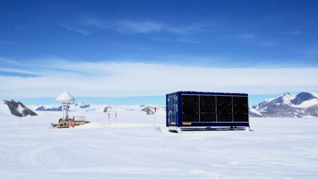 A solar powered container unit ready for deployment in the field - © International Polar Foundation