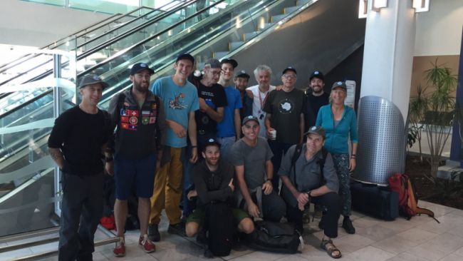 The first members of the 2019-2020 BELARE team as they prepare to board their flight to Antarctica in Cape Town - © International Polar Foundation