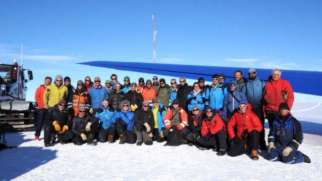 Group photo including scientists at the staiton during the first part of the 2019-2020 season - © International Polar Foundation