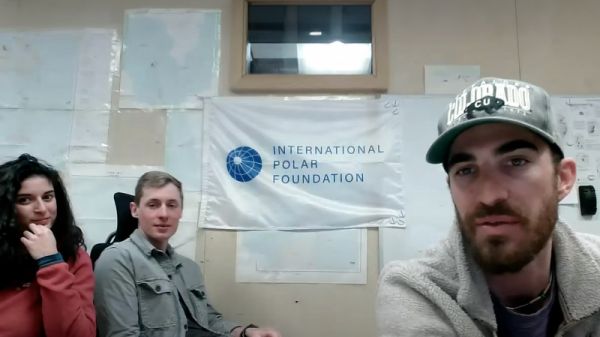 Valentina Savaglia, Brandon van Schaik, and Simon Steffen thank everyone for participating in the live webinar from PEA - © International Polar Foundation