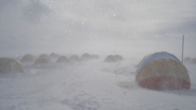 Storm Over Base Camp - Copyright: International Polar Foundation - © International Polar Foundation