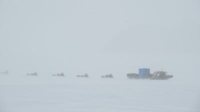 Guiding the Japanese geologists through the white-out - © International Polar Foundation