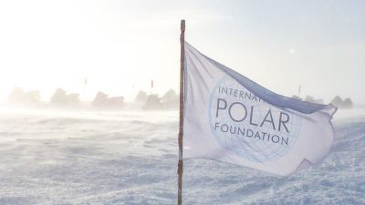The International Polar Foundation, flying the flag at Princess Elisabeth Antarctica - © International Polar Foundation