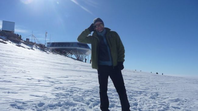 Jean Chalon beside the station - © International Polar Foundation