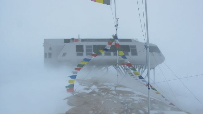 Snowstorm at Princess Elisabeth Antarctica, back in December 2011 - © International Polar Foundation