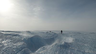 The blue ice on the Antarctic Plateau - © International Polar Foundation - RenĂ© Robert