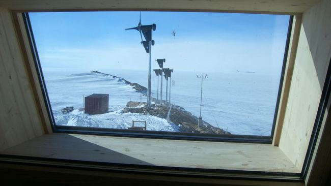 Wind Turbines from Station's Window - Copyright: International Polar Foundation - © International Polar Foundation