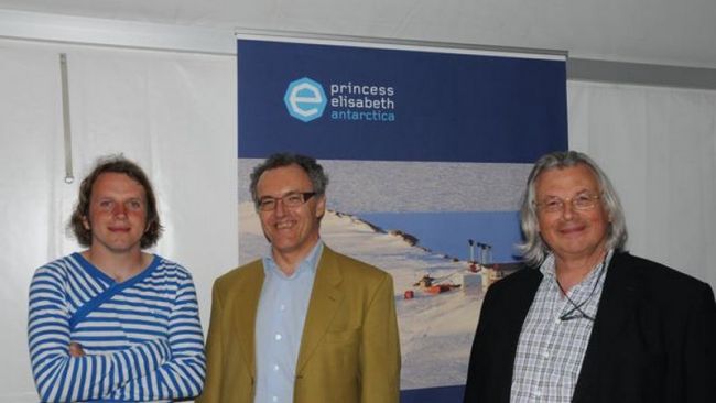 Wim Tellier, photographer, Thierry Touchais, Executive Director of IPF, and Daniel Desmet, Asteria Expeditions - © International Polar Foundation