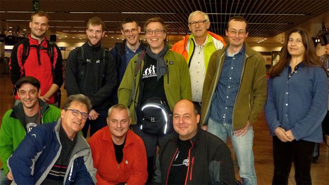 A group photo taken just before leaving Belgium for Cape Town - © International Polar Foundation / Nathalie Van Isacker