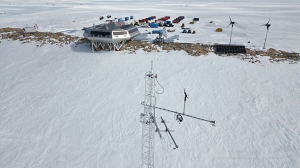 Nice view of PEA and antenna taken by drone - © International Polar Foundation