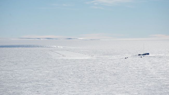 A view of the 1km long airstrip at Princess Elisabeth Antarctica. - © International Polar Foundation