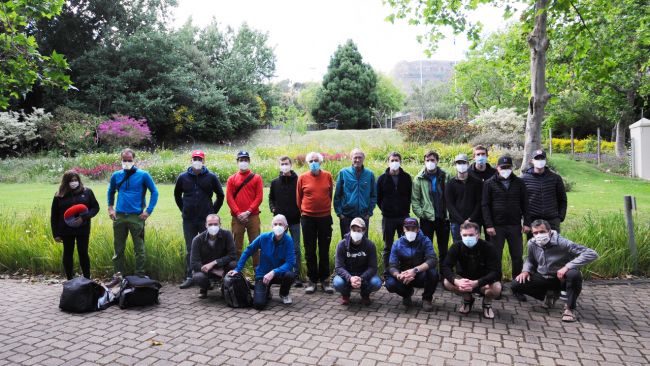 The BELARE Team poses for a photo in Cape Town prior to departure for Antarctica. The entire team quarantined in Cape Town and took three COVID tests over a period of three weeks - all of which came back negative - before embarking on the flight to Antarctica. - © International Polar Foundation