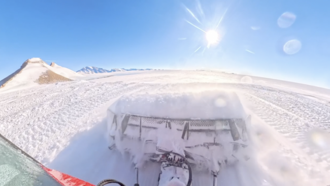 360 camera view of clearing winter snow from PEA