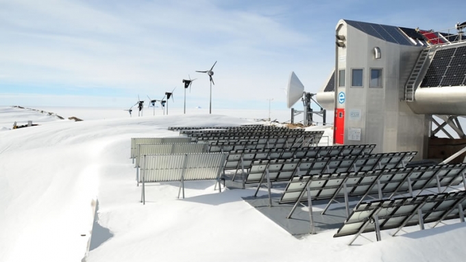 Solar Panels and Wind Turbines - International Polar Foundation
