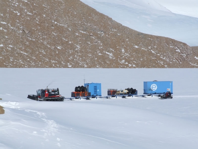 The team on their way to base camp - International Polar Foundation