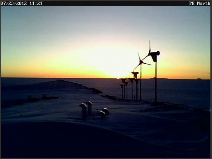 Webcam image from Princess Elisabeth Antarctica, July 2012 - 2012 International Polar Foundation