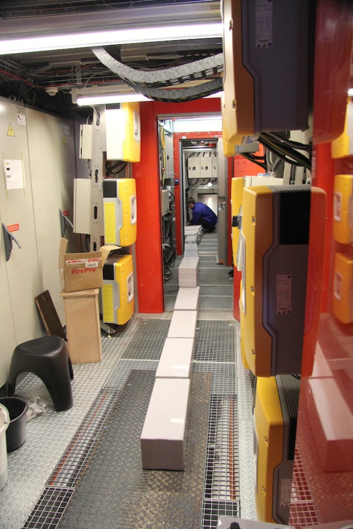 Old batteries removed from the battery room. - International Polar Foundation