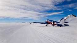 ALCI's Basler plane, after landing at Princess Elisabeth Antarctica's airstrip, is situated 2km west of the station. - International Polar Foundation