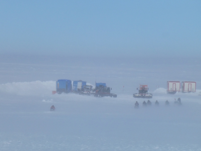 Field camp in place on the Antarctic plateau.  - International Polar Foundation/Alain Hubert