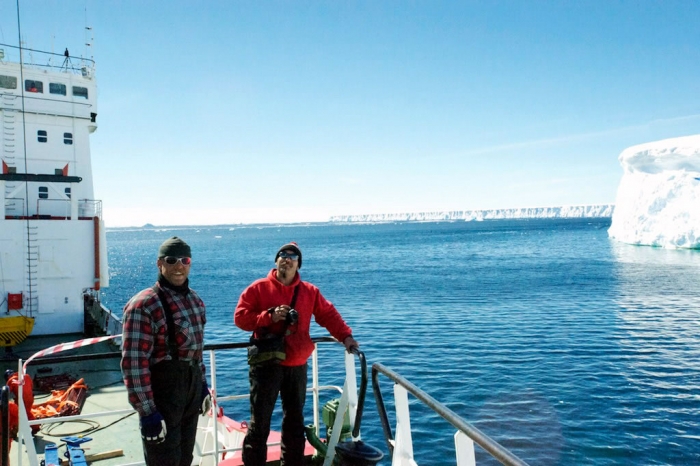 Kristof and Walter on the S.A. Agulhas. - International Polar Foundation