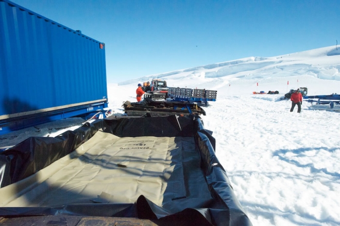 One of the 14 heavy sledges used to transport fuel in bladders rather than in drums to shave off some weight. - International Polar Foundation