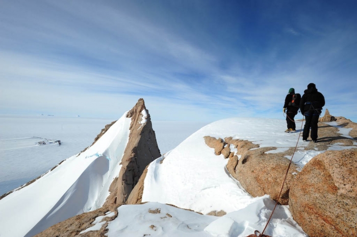 View of the station from the second Utseinen summit - International Polar Foundation