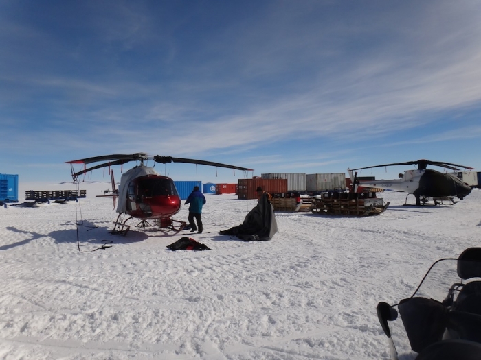 Both helicopters at the station, changing the usual landscape quite a bit.
 - IPF