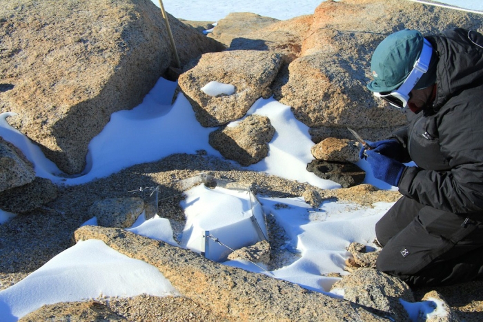 Elie collecting data at another site - International Polar Foundation