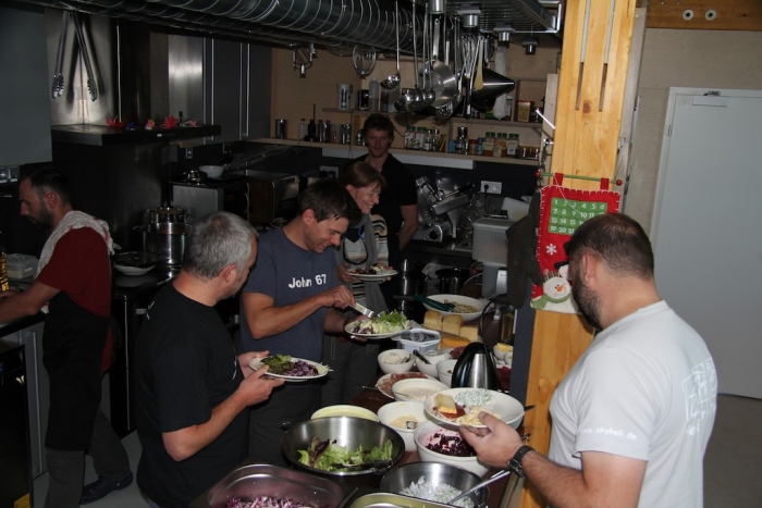 After the meetings, the team enjoys lunch
 - IPF