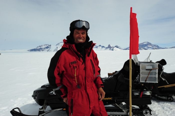 Expedition Leader Alain Hubert in front of Yukotori Nunatak
 - IPF