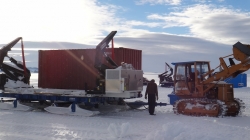 The team loads the garbage containers - International Polar Foundation