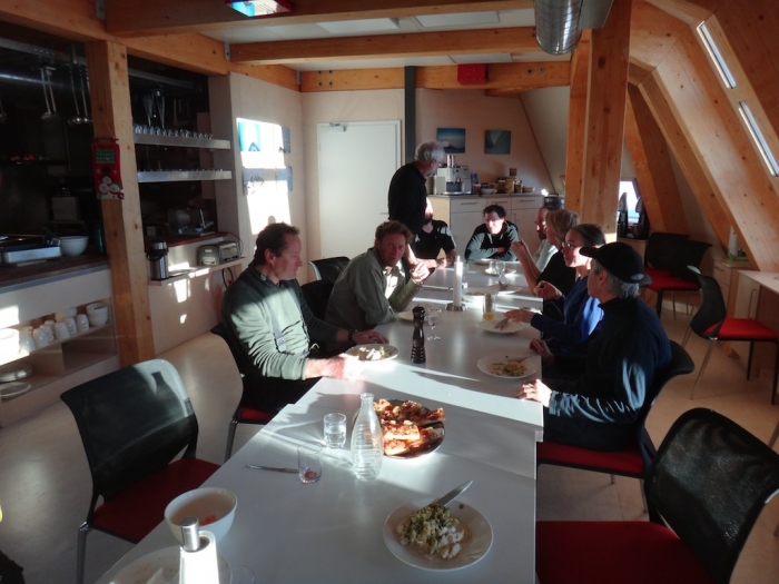 The team enjoys a small break at 5PM before getting back to work until 9PM - International Polar Foundation